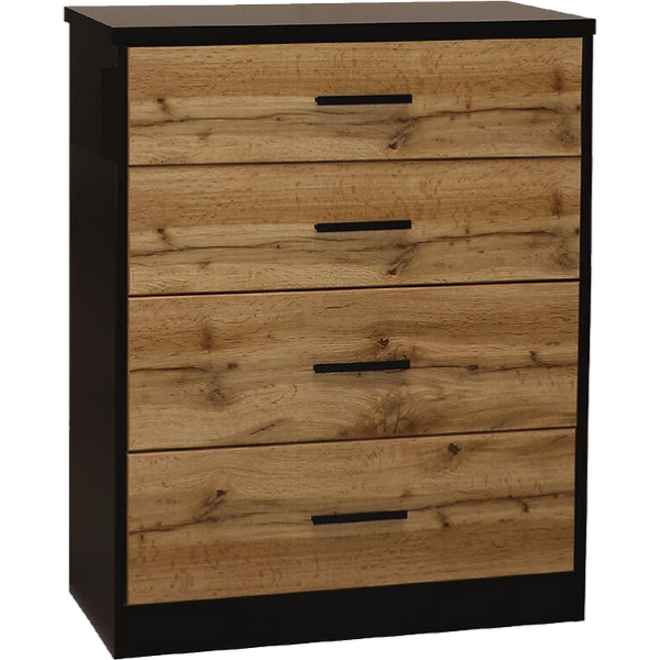 Takiwira Black 4 Drawer Tallboy